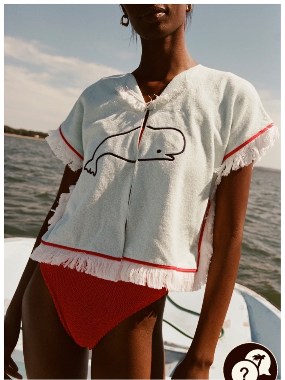 Tombolo "Boston Whaler" Hand Towel Top WMNS M/L BNWT - Picture 3 of 5